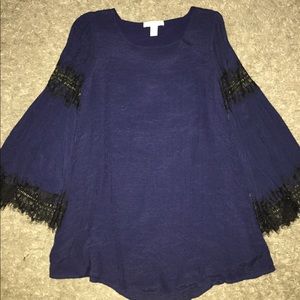 Belle sleeve navy dress